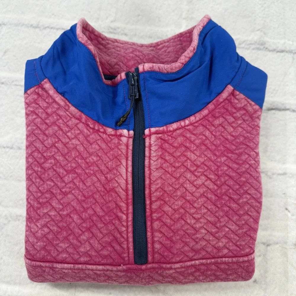 Chubbies 1/4 Zip Quilted Pullover Mens L Pink Blue Sweater‎ Jacket NWT Casual